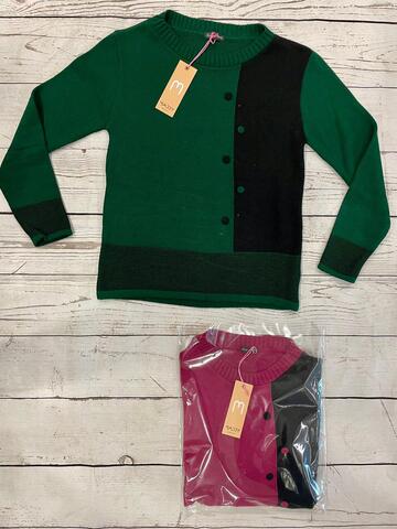 Maglia da donna bicolor con bottoni M-XL 20 Maddy - CIAM Centro Ingrosso Abbigliamento